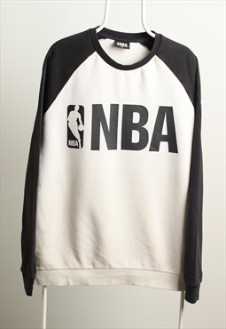 NBA Vintage Crewneck Logo Sweatshirt White Black