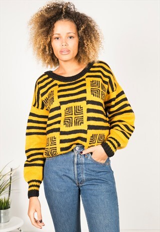 VINTAGE 80S CASUAL KNIT JUMPER / R0471