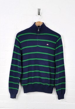 Vintage Ralph Lauren 1/4 Zip Sweater Navy/Green Small
