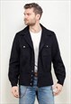 Vintage 90's Men Finnish Army Wool Blend Jacket in Navy