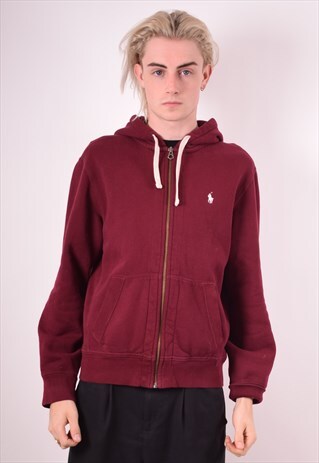 POLO RALPH LAUREN MENS VINTAGE HOODIE JACKET MEDIUM 90S