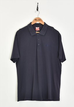 Vintage Puma Polo T-Shirt Blue XLarge