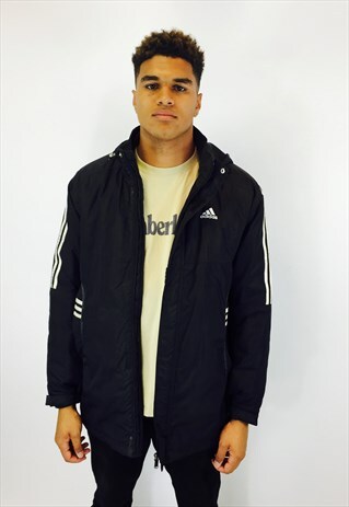 ADIDAS CLASSIC BACK LOGO STRIPE BLACK COAT