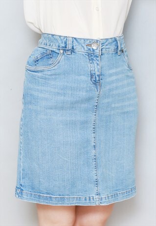 VINTAGE 1990'S MEDIUM WASH MINI PENCIL SKIRT