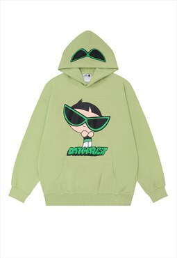 Powerpuff girls hoodie retro cartoon pullover anime top