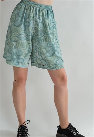 VINTAGE 80S PASTEL GREEN SHORTS WITH POCKETS