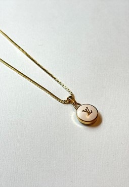 Louis Vuitton LV Logo Charm Pendant on Chain/Necklace