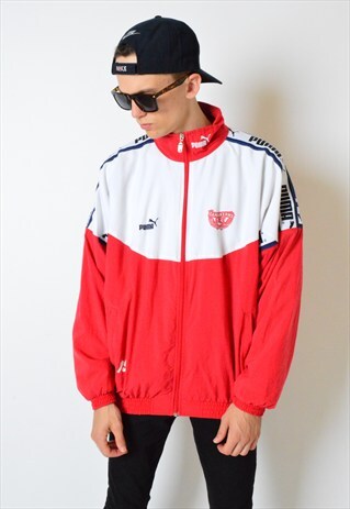 VINTAGE 90S COLOUR BLOCK PUMA BOMBER JACKET