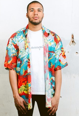 VINTAGE ABSTRACT SILK SHIRT