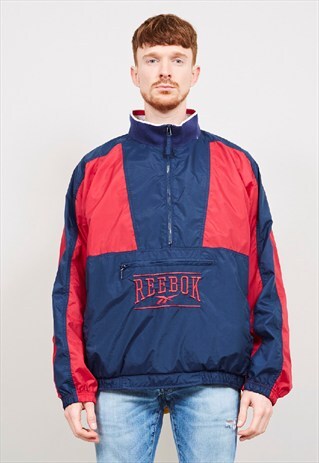 VINTAGE 80'S REEBOK OVERSIZED PULLOVER SHELL JACKET