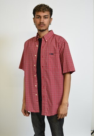 VINTAGE 90S RED RALPH LAUREN CHAPS CHECKED SHIRT