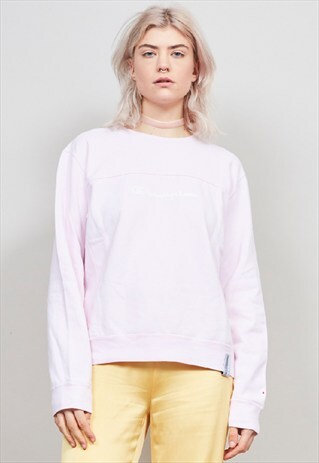 VINTAGE 90'S CHAMPION OVERSIZED BABY PINK SWEATER