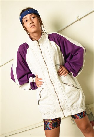 VINTAGE 80S RETRO SPORTS TRACKSUIT JACKET SWEATSHIRT