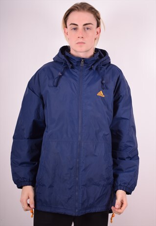 ADIDAS MENS VINTAGE JACKET LARGE BLUE 90S