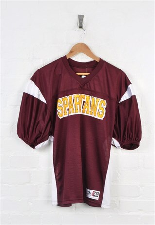 Vintage American Football Spartans Jersey Burgundy Youth XL