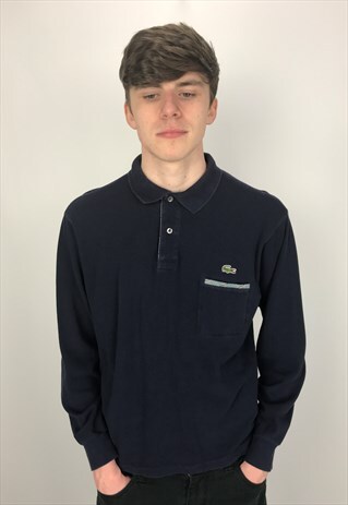 90S VINTAGE CHEMISE LACOSTE LONG SLEEVE POLO