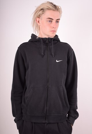 NIKE MENS VINTAGE HOODIE JACKET MEDIUM BLACK 90S