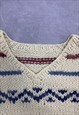 VINTAGE KNITTED JUMPER ABSTRACT PATTERNED CHUNKY KNIT