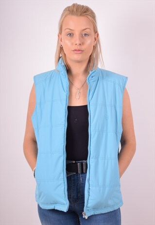 SERGIO TACCHINI WOMENS VINTAGE PADDED GILET XXL BLUE 90S