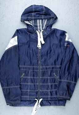 90s Adidas Blue Pattern Shell Jacket - B2422