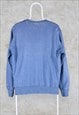VINTAGE CHAMPION SWEATSHIRT BLUE EMBROIDERED SPELL OUT MENS 