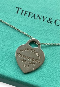 Tiffany & Co Necklace Heart Lock 925 Sterling Silver