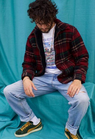 VINTAGE WOOLRICH PLAID CHECKED JACKET.