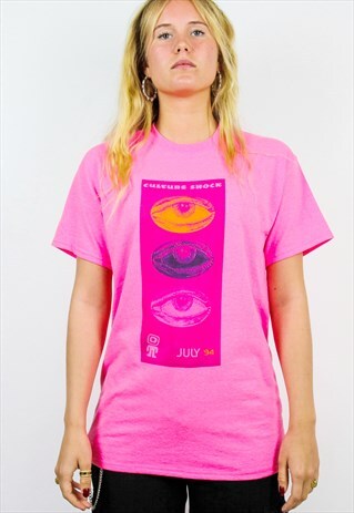 CULTURE SHOCK 94 CROPPED GRAPHIC PRINT 90S RAVE T-SHIRT PINK