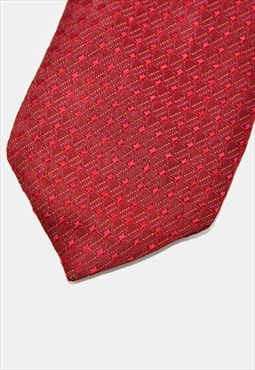 Vintage men's necktie red retro 80s wedding tie for men