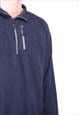 STARTER - BLUE EMBROIDERED QUARTER ZIP FLEECE JUMPER - LARGE