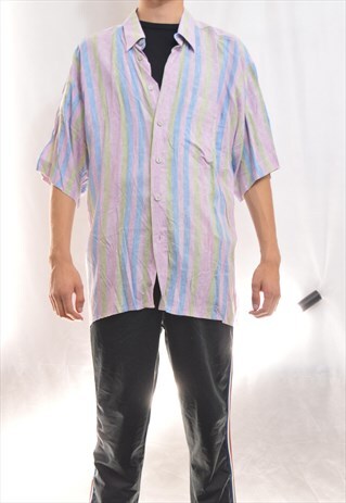 VINTAGE THREE COLOUR STRIPED SHIRT