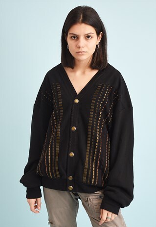 90'S RETRO GRUNGE KNIT DADS OVERSIZED CARDIGAN