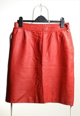 Vintage Lether Pencil Skirt Red