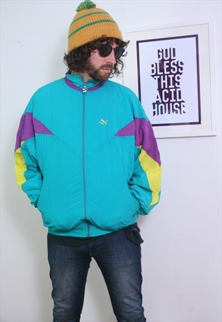 PUMA 90'S VINTAGE SHELL TRACK TOP , OVER SIZED ,XL