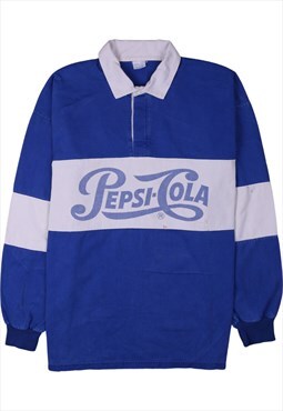 Vintage 90's Pepsi-Cola Polo Shirt Long Sleeves Quater