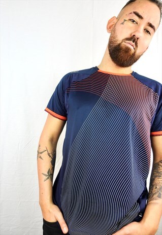 VINTAGE BRIGHT NAVY UMBRO SPORT TOP