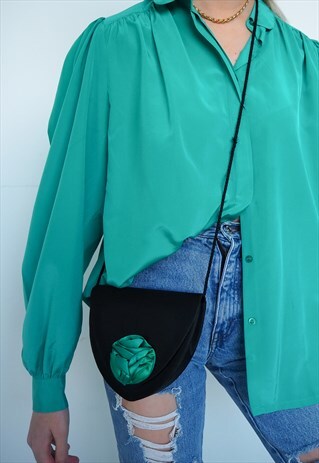 VINTAGE BLACK SILKY MINI HANDBAG