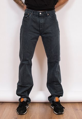 LEVI'S 501 BLACK DENIM JEANS 34/34