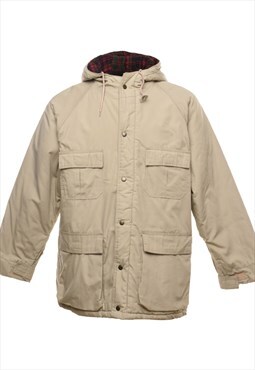 Vintage Beige Hooded Jacket - L