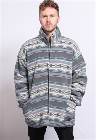 VINTAGE ZIP UP FLEECE JACKET TOP