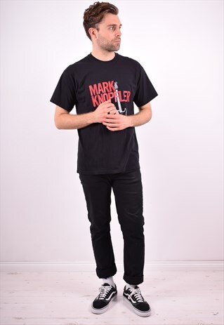 MENS VINTAGE T-SHIRT TOP MEDIUM BLACK 90'S