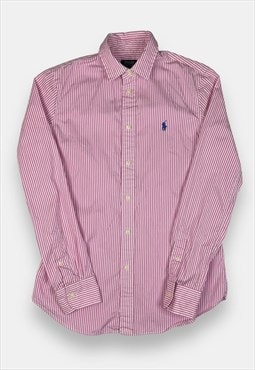 Polo Ralph Lauren pink striped button shirt womans size 8