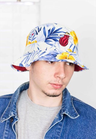 VINTAGE FLORAL BUCKET HAT 90S ONE SIZE 2.7