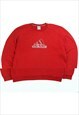 Vintage  Adidas Sweatshirt Spellout Heavyweight Crewneck Red