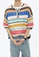 Men's rainbow knit polo shirt S VOL.4