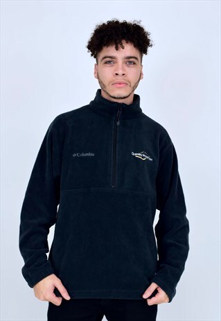 VINTAGE 90'S COLUMBIA BLACK FLEECE WITH 1/4 ZIP