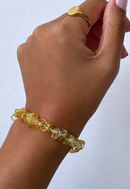 bymehshake yellow citrine healing crystal bracelet