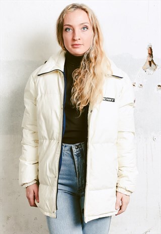 VINTAGE 90S WHITE PUFFER JACKET