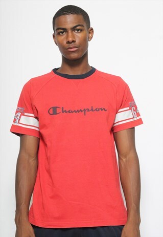 VINTAGE CHAMPION SPELL OUT T-SHIRT