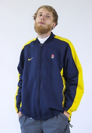 VINTAGE MENS NIKE ENGLAND RUGBY TEAM BOMBER JACKET